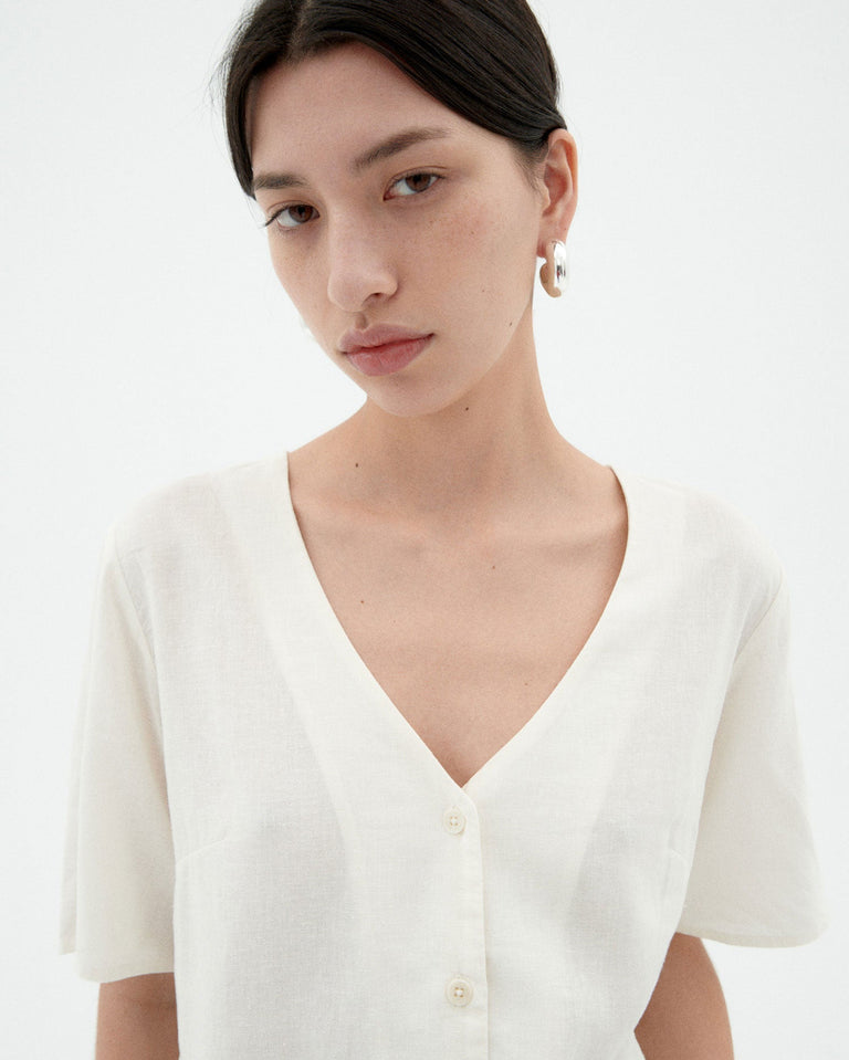 Blusa blanca hemp Libelula sostenible-3