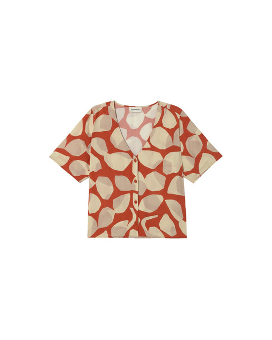 Blusa multicolor leaf light Libelula sostenible - silueta 2
