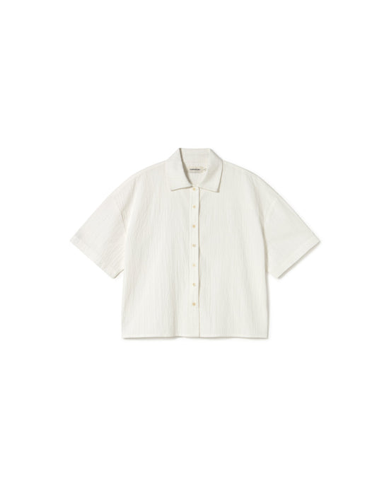 Blusa blanca popcorn Anna sostenible - silueta 1