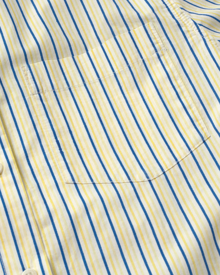 Camisa oversize rayas amarillas y azul Odelia sostenible silueta - 2