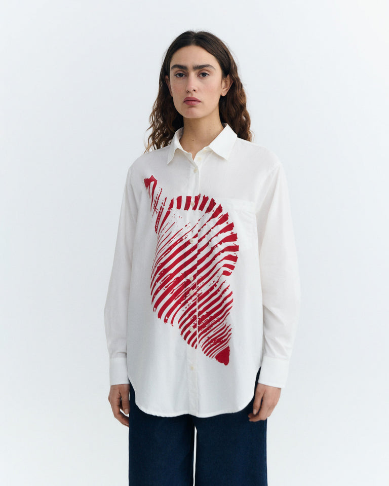 Blusa oversize popelin concha Odie sostenible - 2