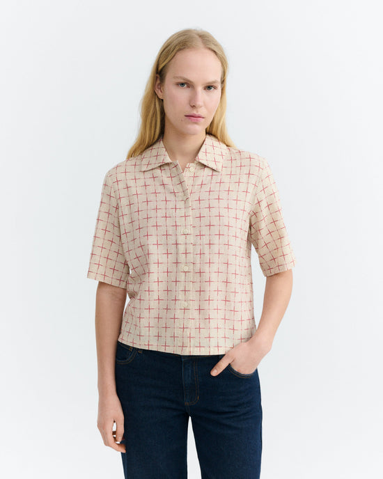 Blusa estampada cuadros lattice Ane sostenible - 2