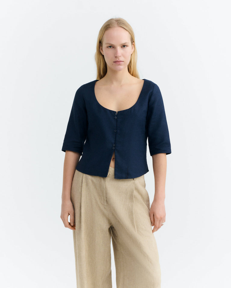 Blusa navy hemp Elara sostenible - 2