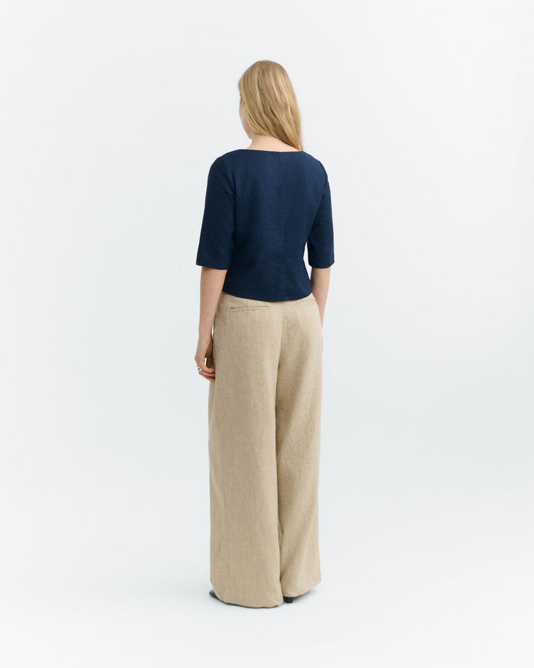 Blusa navy hemp Elara sostenible - 4