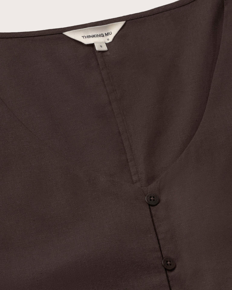 Blusa marrón hemp Leia sostenible silueta - 2