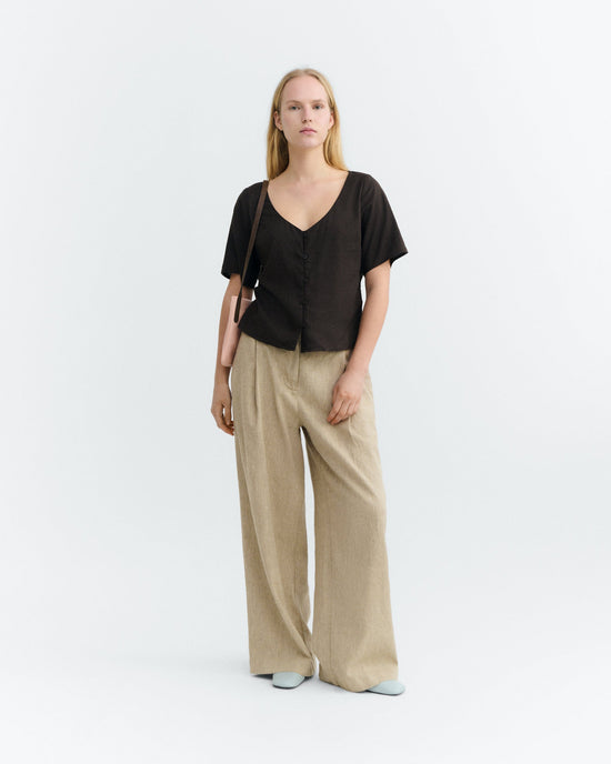 Blusa marrón hemp Leia sostenible - 1