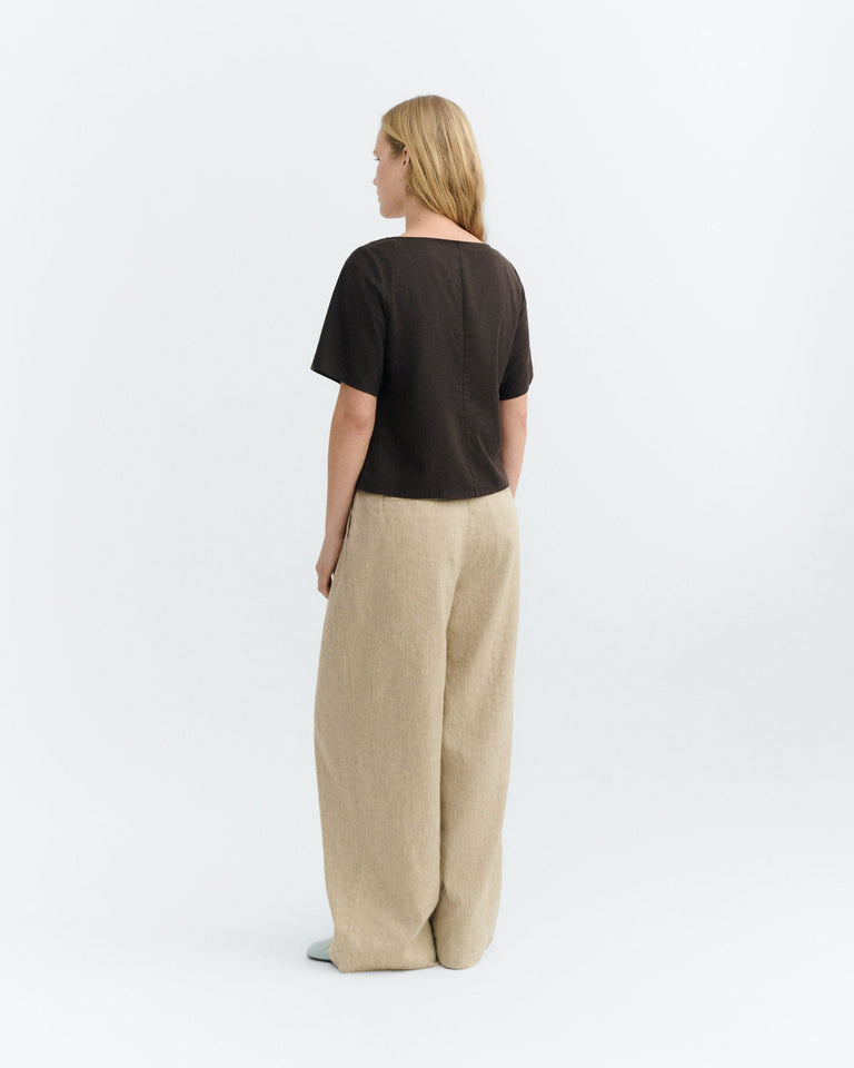 Blusa marrón hemp Leia sostenible - 4