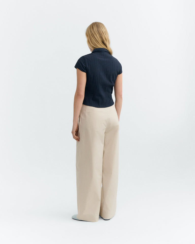 Blusa slim popcorn navy Kitty sostenible - 4