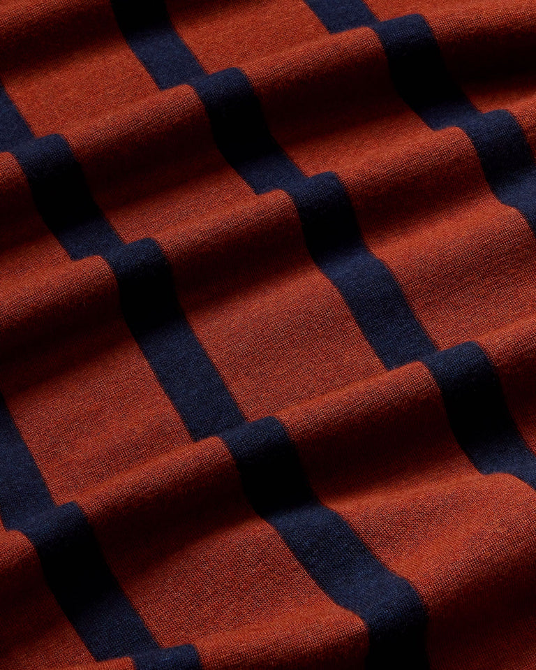 Vestido marrón rayas navy Gina sostenible - silueta 2