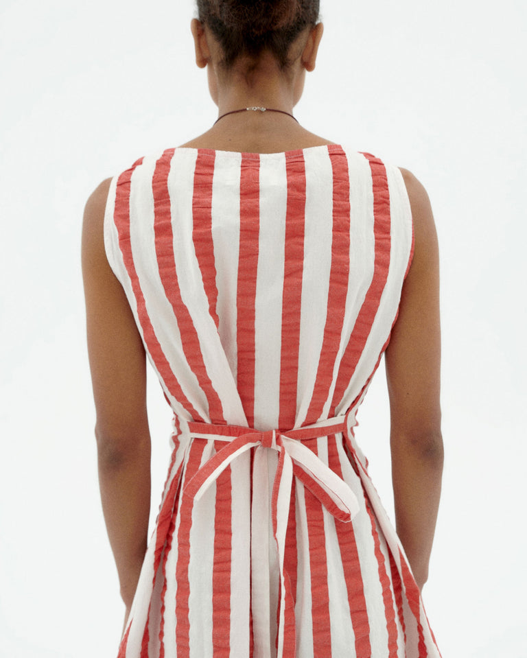 Vestido rayas rojas Cecile sostenible-4