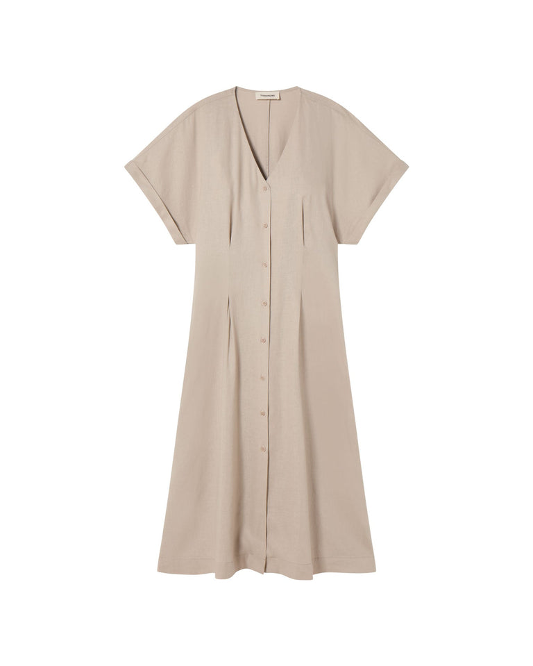 Vestido crudo hemp Laura sostenible - silueta 2