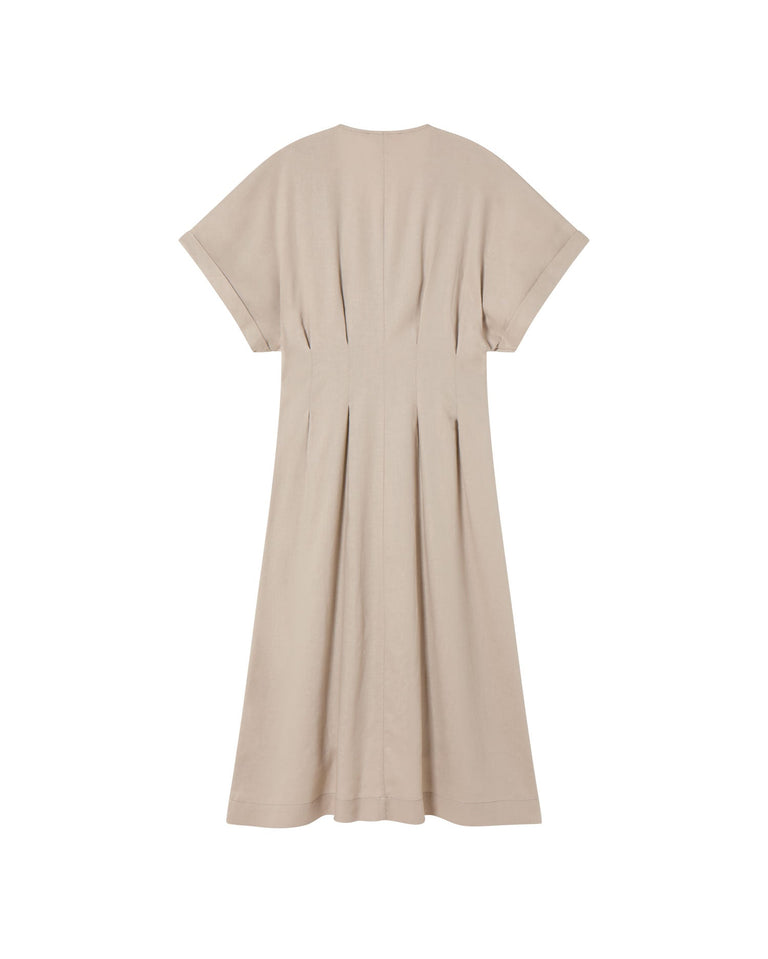 Vestido crudo hemp Laura sostenible - silueta 1