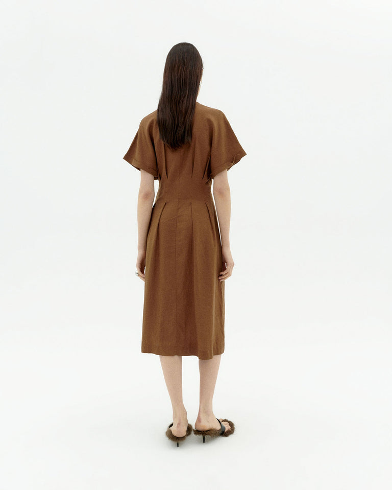Vestido marrón hemp Laura sostenible-2