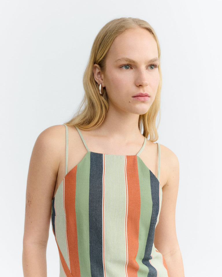 Vestido largo rayas multicolor Helia sostenible - 3