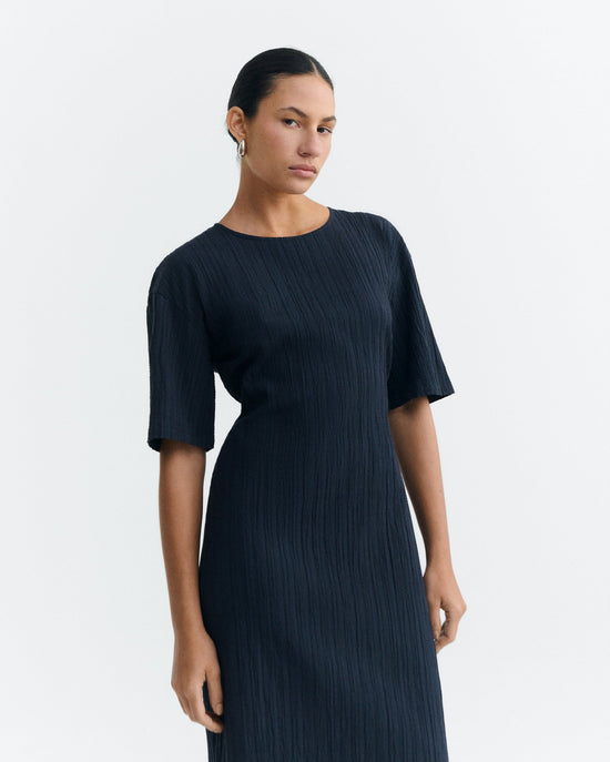 Vestido largo popcorn abertura espalda Kina sostenible - 2