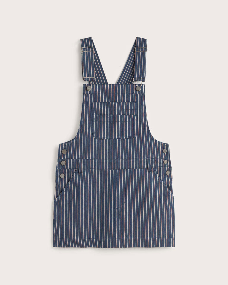 Vestido corto pichi rayas tinte natural railway Rafaela sostenible silueta - 1