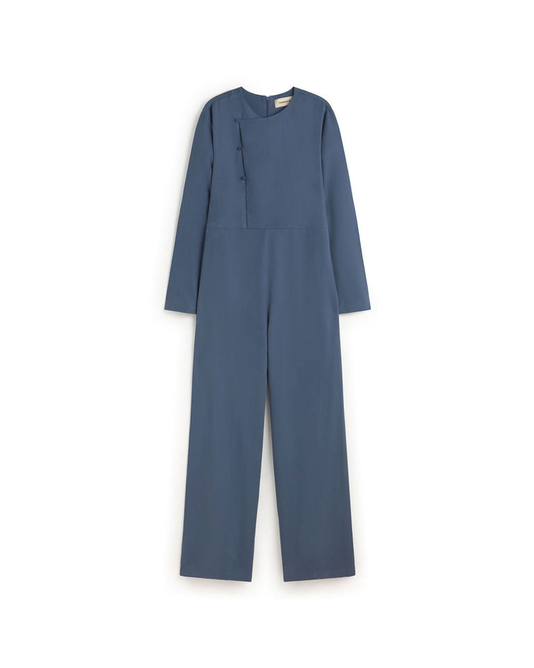 Mono relaxed azul Helga sostenible silueta - 1