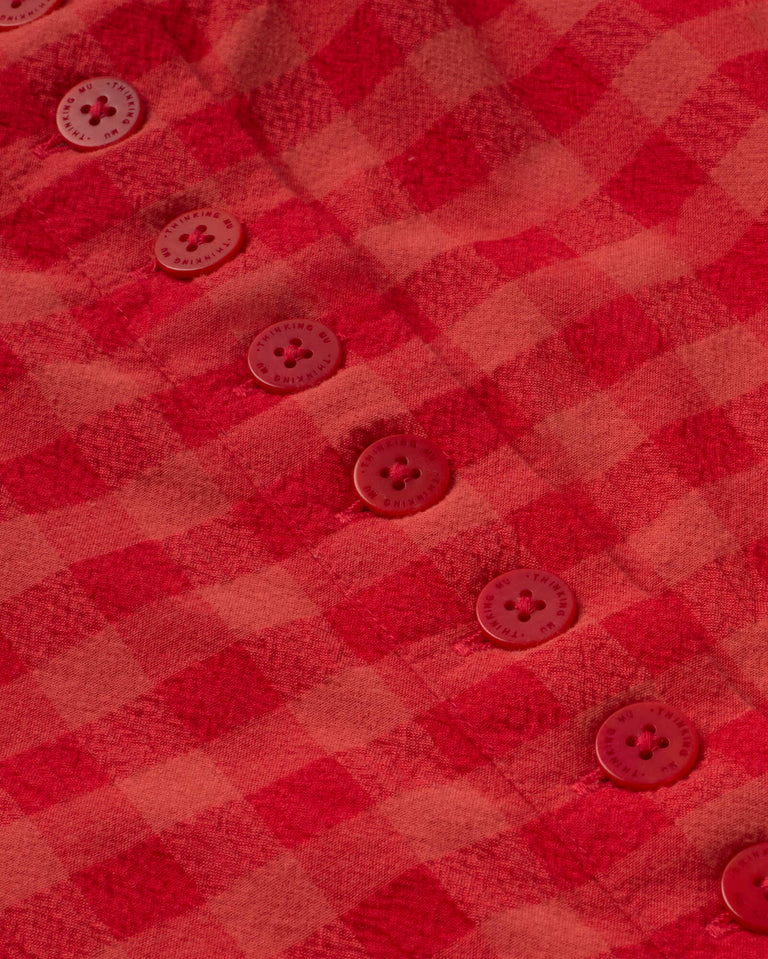 Mono seersucker rojo Maud sostenible silueta - 2