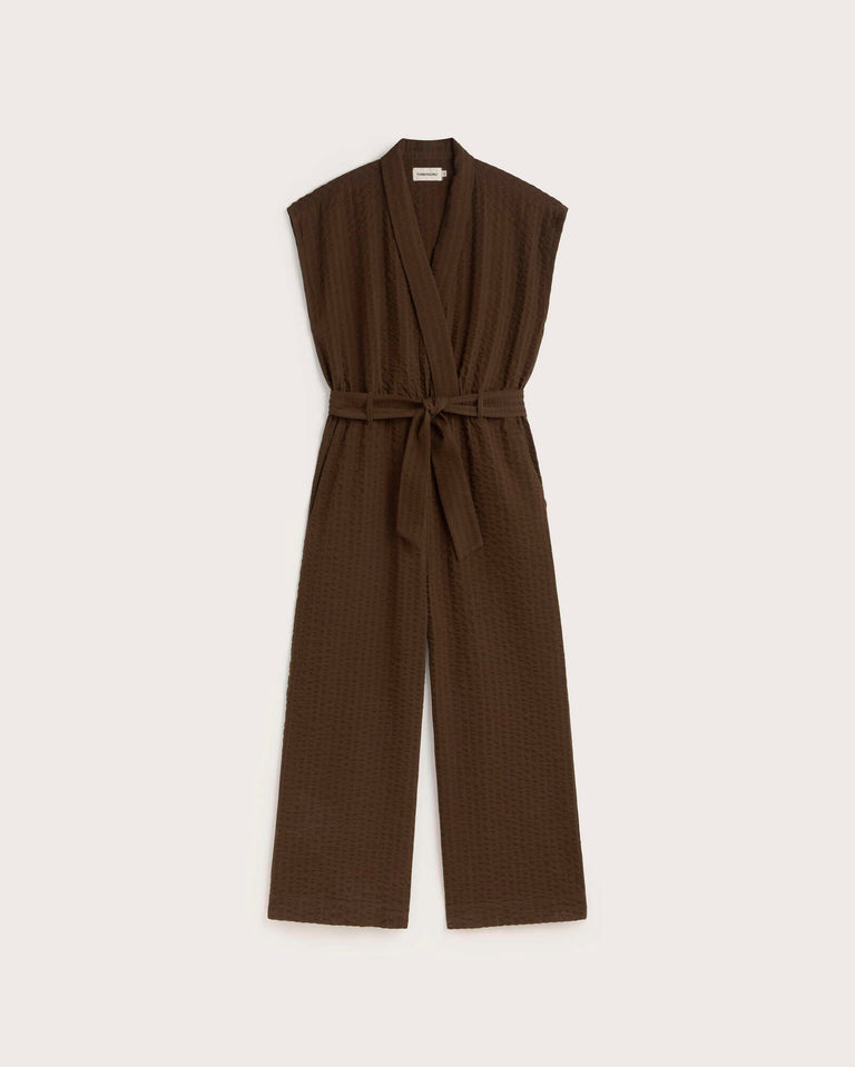 Mono seersucker marrón lazo Malawi sostenible silueta - 1