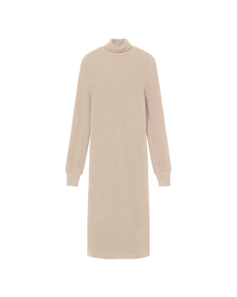 Vestido camel punto Amaia sostenible - silueta 6