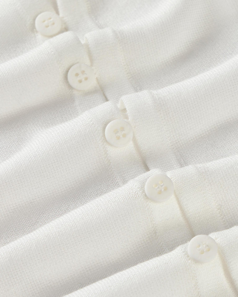 Cardigan punto crudo transparente Manon sostenible silueta - 2