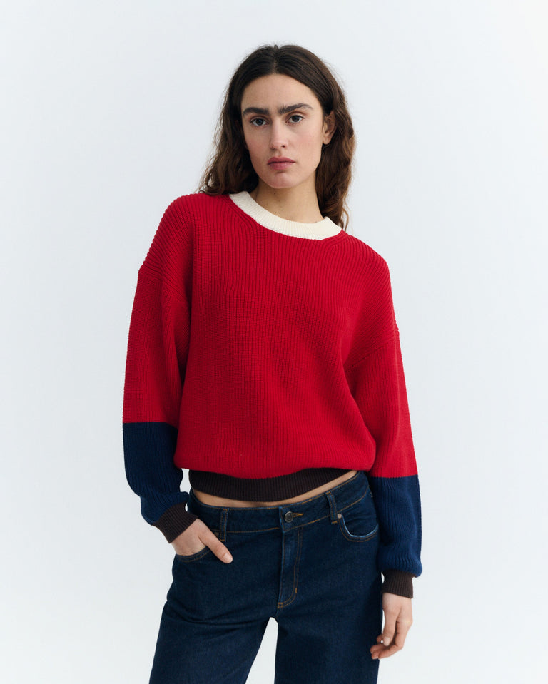 Jersey rojo algodón orgánico Carmen sostenible - 2