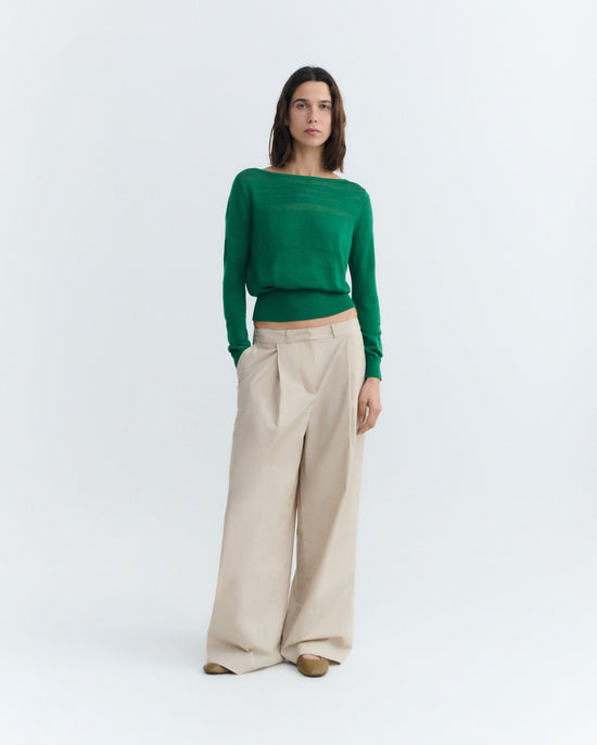 Jersey rayas semitransparente verde Raven sostenible - 1