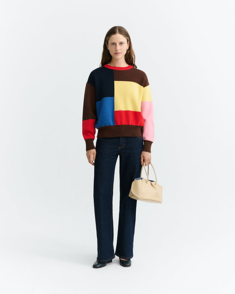 Jersey color block algodón orgánico Petra sostenible - 1