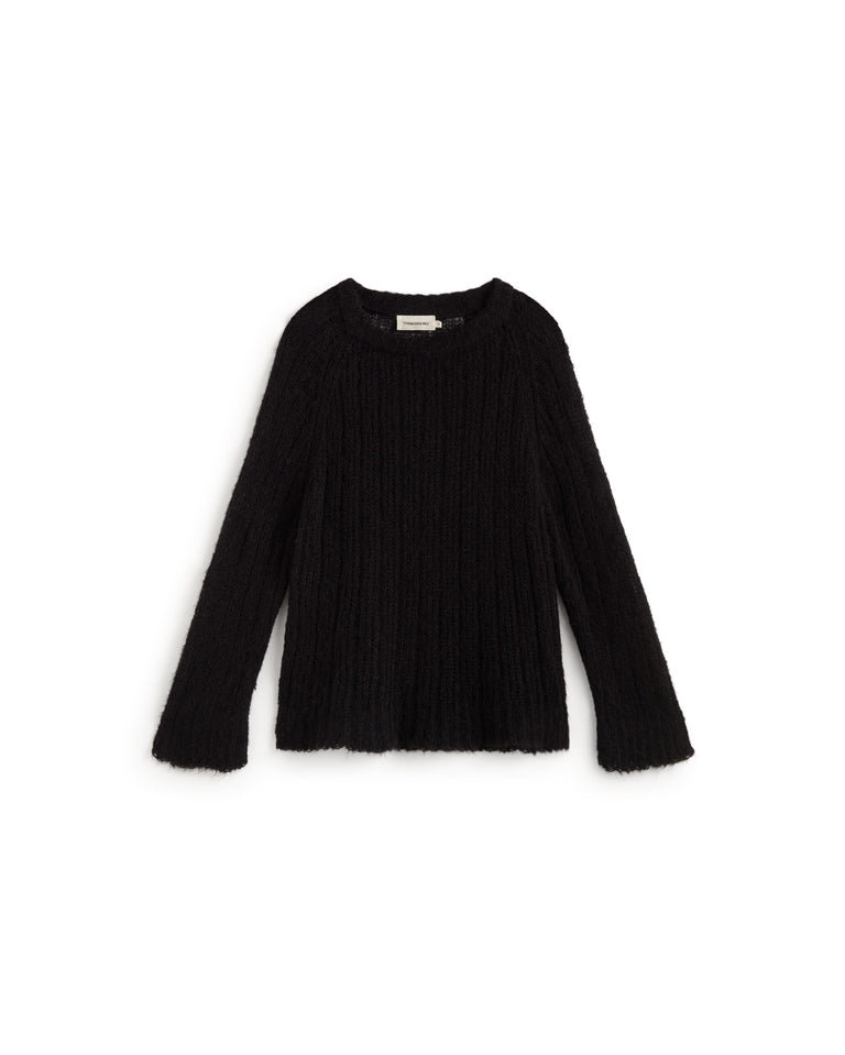 Jersey lana alpaca negro transparente Amal sostenible silueta - 1