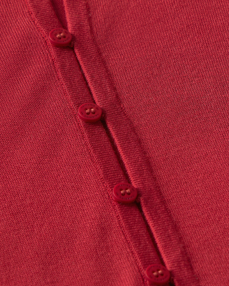 Cardigan punto rojo transparente Manon sostenible silueta - 2