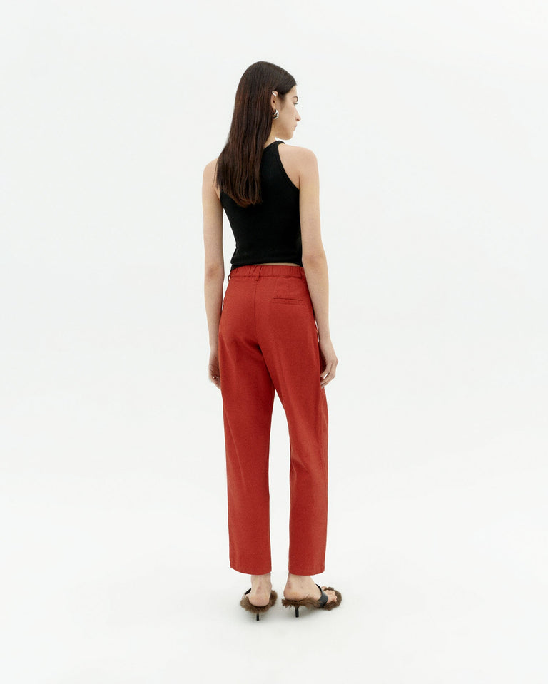 Pantalón rojo hemp Rina sostenible-4