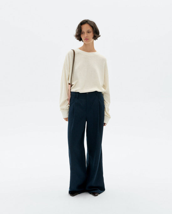 Pantalón wide leg pinza azul Molly sostenible - 2