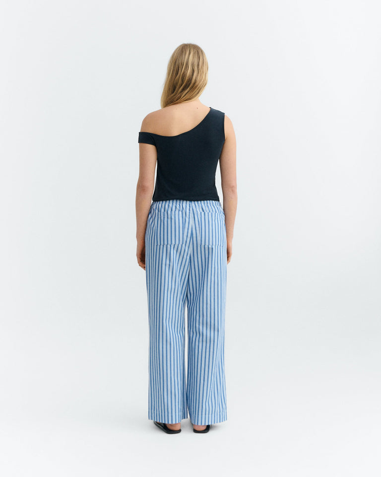 Pantalón relaxed rayas azul Brigitte sostenible - 4