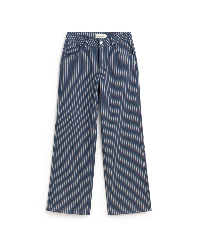 Pantalón tiro bajo rayas tinte natural railway Kettan sostenible silueta - 1