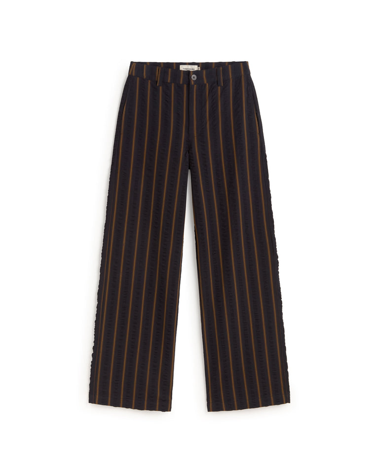 Pantalón recto seersucker rayas Serena sostenible silueta - 1