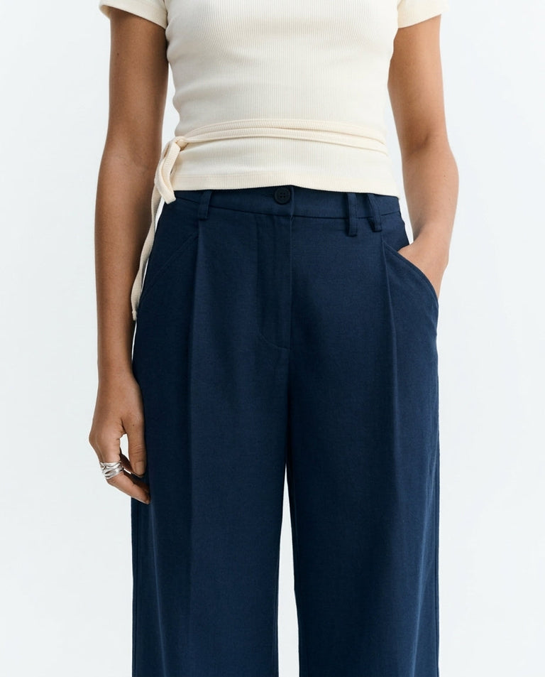 Pantalón wide leg azul hemp Molly sostenible - 4.1
