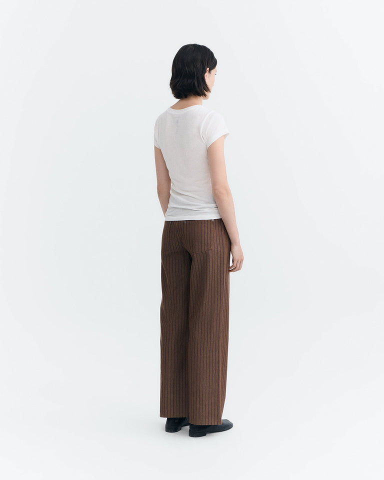 Pantalón tiro bajo rayas tinte natural marrón Kettan sostenible - 3