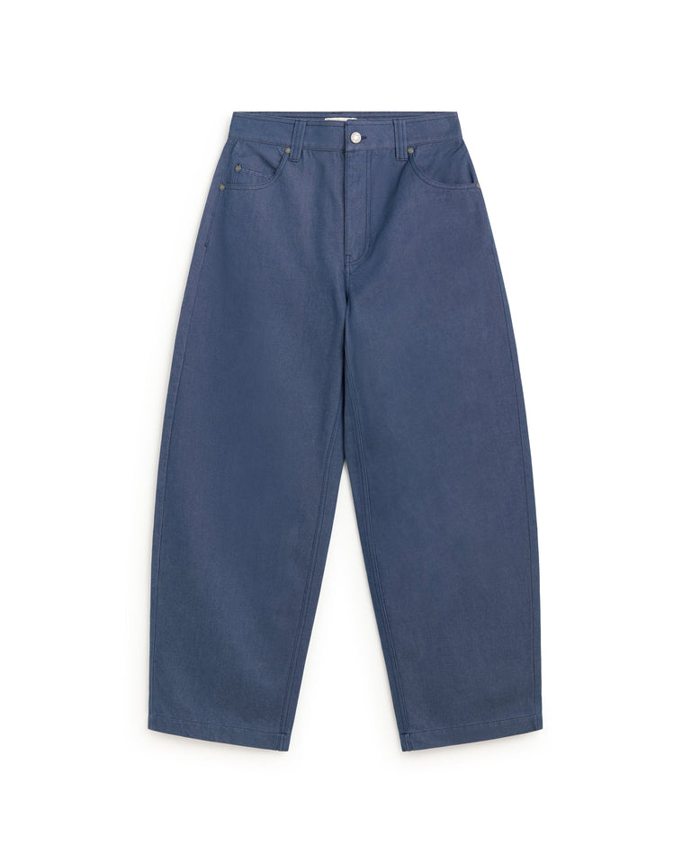 Jeans barrel tinte natural  indigo Marissa sostenible silueta - 1