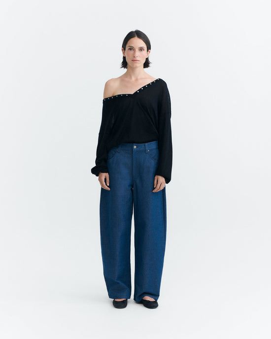 Jeans barrel tinte natural  indigo Marissa sostenible - 1