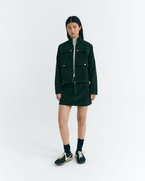 Falda mini pana verde Kimmy sostenible - 2