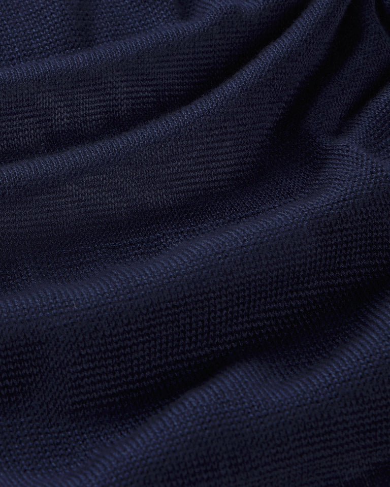 Falda larga rayas semitransparente navy Noira sostenible silueta - 2