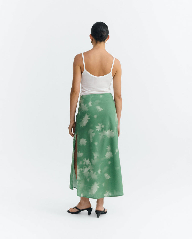 Falda midi verde tipia Kora sostenible - 3