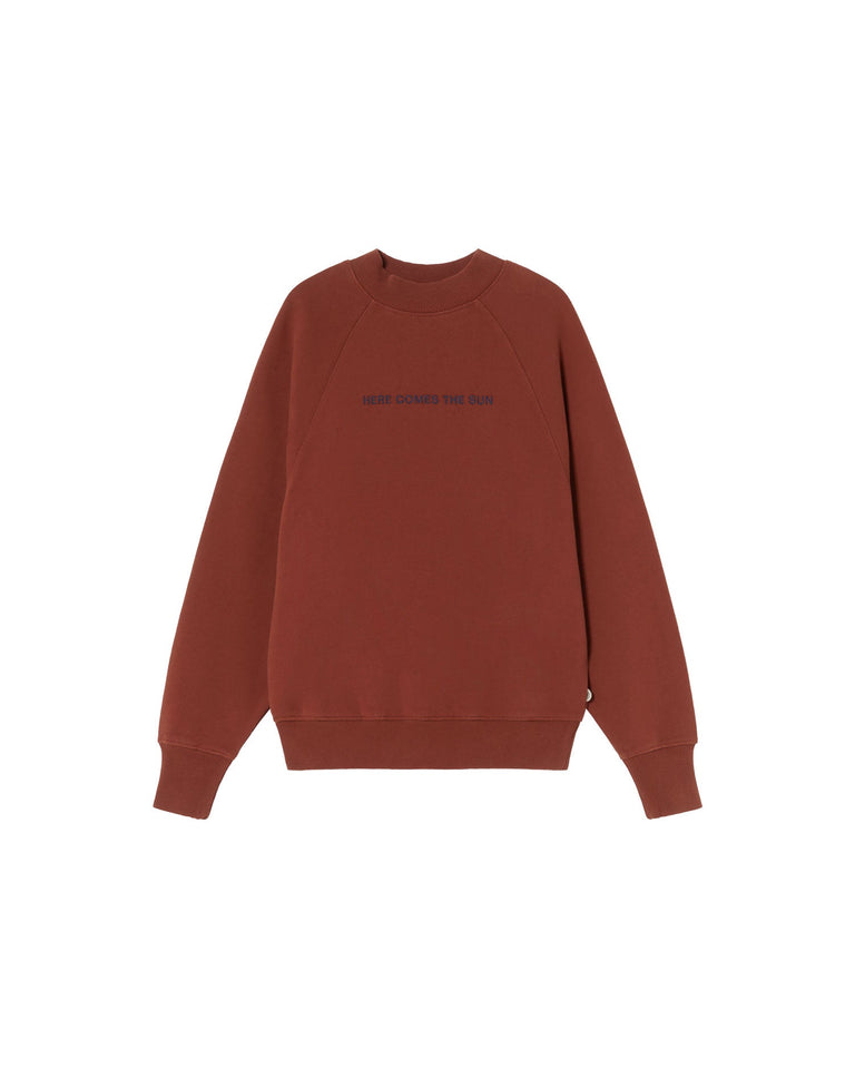 Sudadera marrón Here comes the sun Fantine sostenible - silueta 1