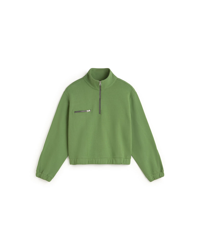Sudadera verde Pippa sostenible silueta - 1