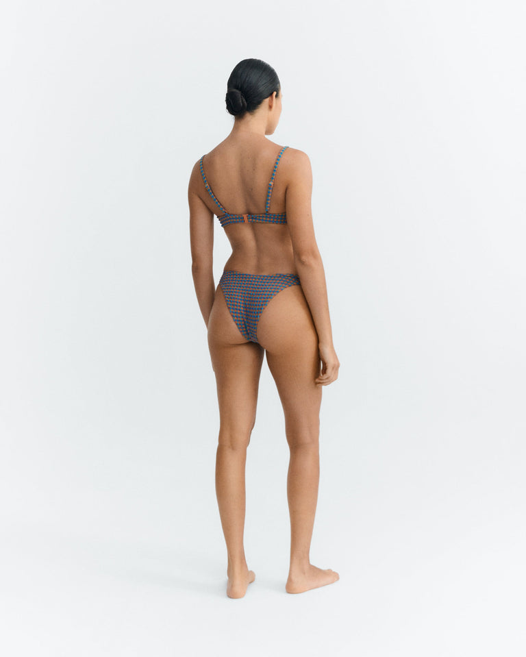 Braguita bikini seersucker naranja Sicilia sostenible - 5