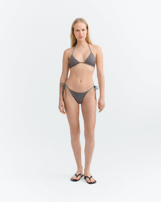 Braguita bikini ajustable seersucker naranja Palermo sostenible - 1