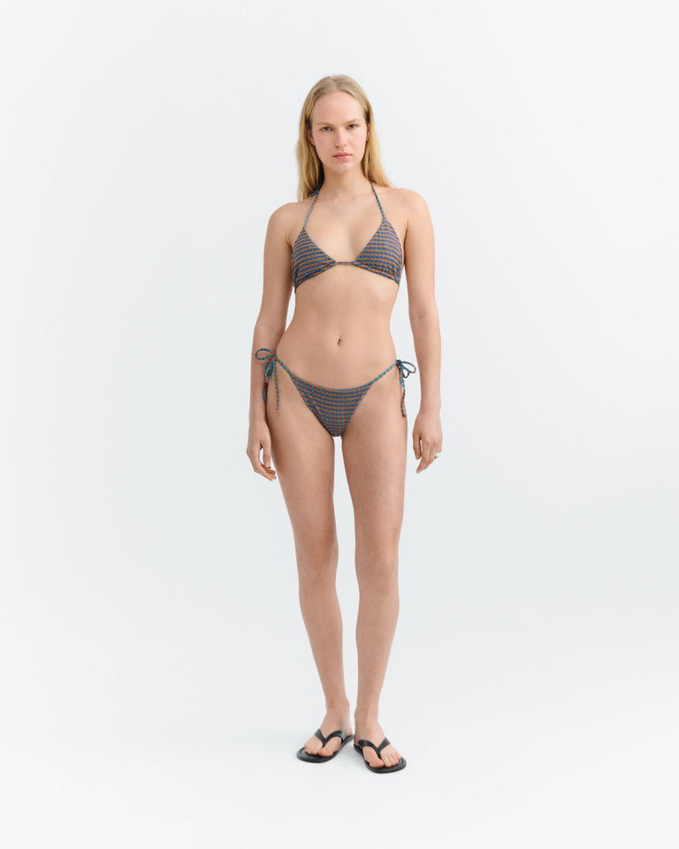 Braguita bikini ajustable seersucker naranja Palermo sostenible - 1