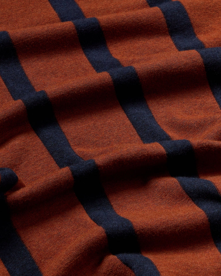 Top marrón lana rayas navy Casilda sostenible - silueta 2