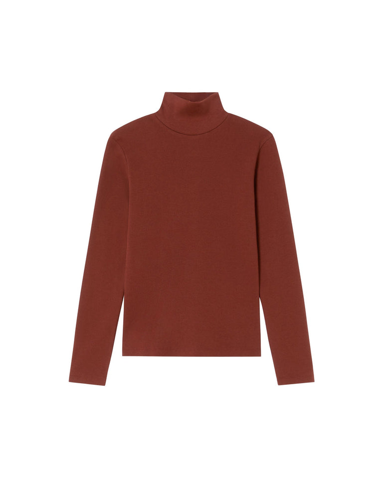 Top rib marrón algodón orgánico Aine sostenible-silueta-1