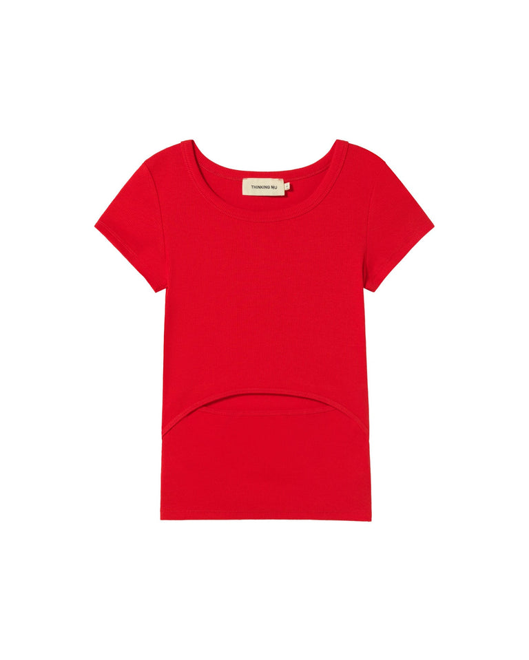 Top rojo Faye sostenible-silueta-1